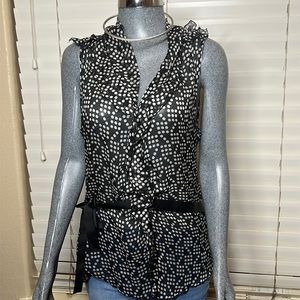 New York & company sheer dotted blouse